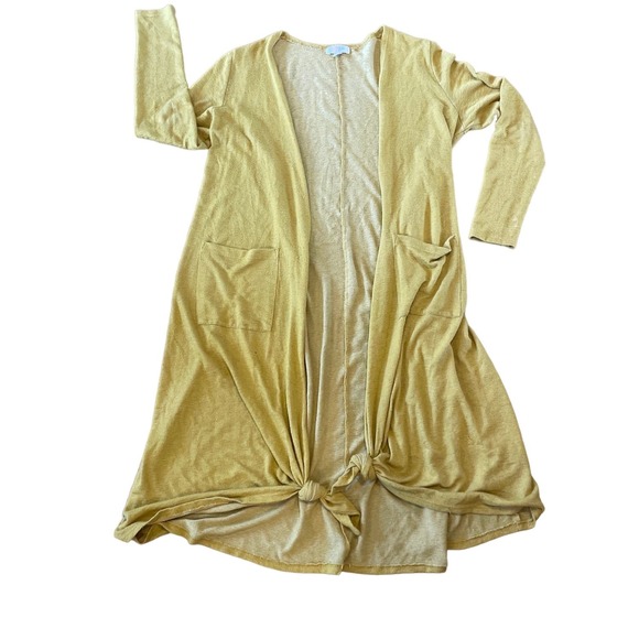 Womens Mustard Yellow LuLuRoe  Long Cardigan Sz Medium - Picture 1 of 5
